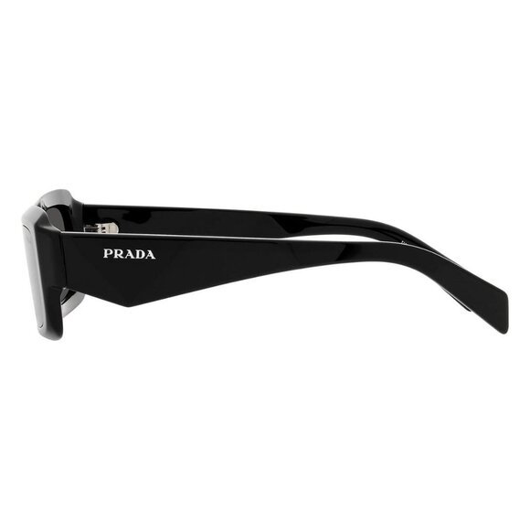 New PRADA Black Rectangle PR 27ZS 16K-08Z Sunglasses Women - Picture 3 of 8